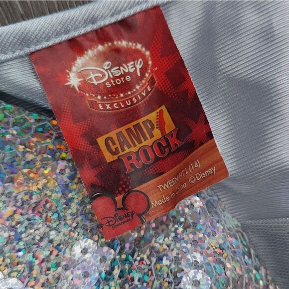 Disney Camp Rock Halloween Costume Silver Sequin Dress Large(14) - Picture 3 of 4